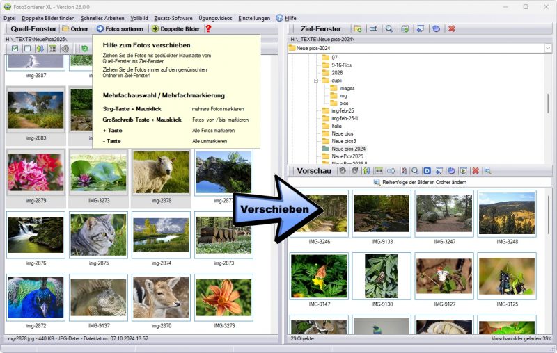 Programm Bilder sortieren