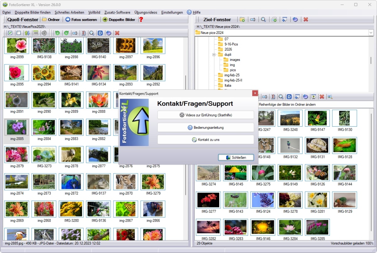 Programm zum Fotos Sortieren